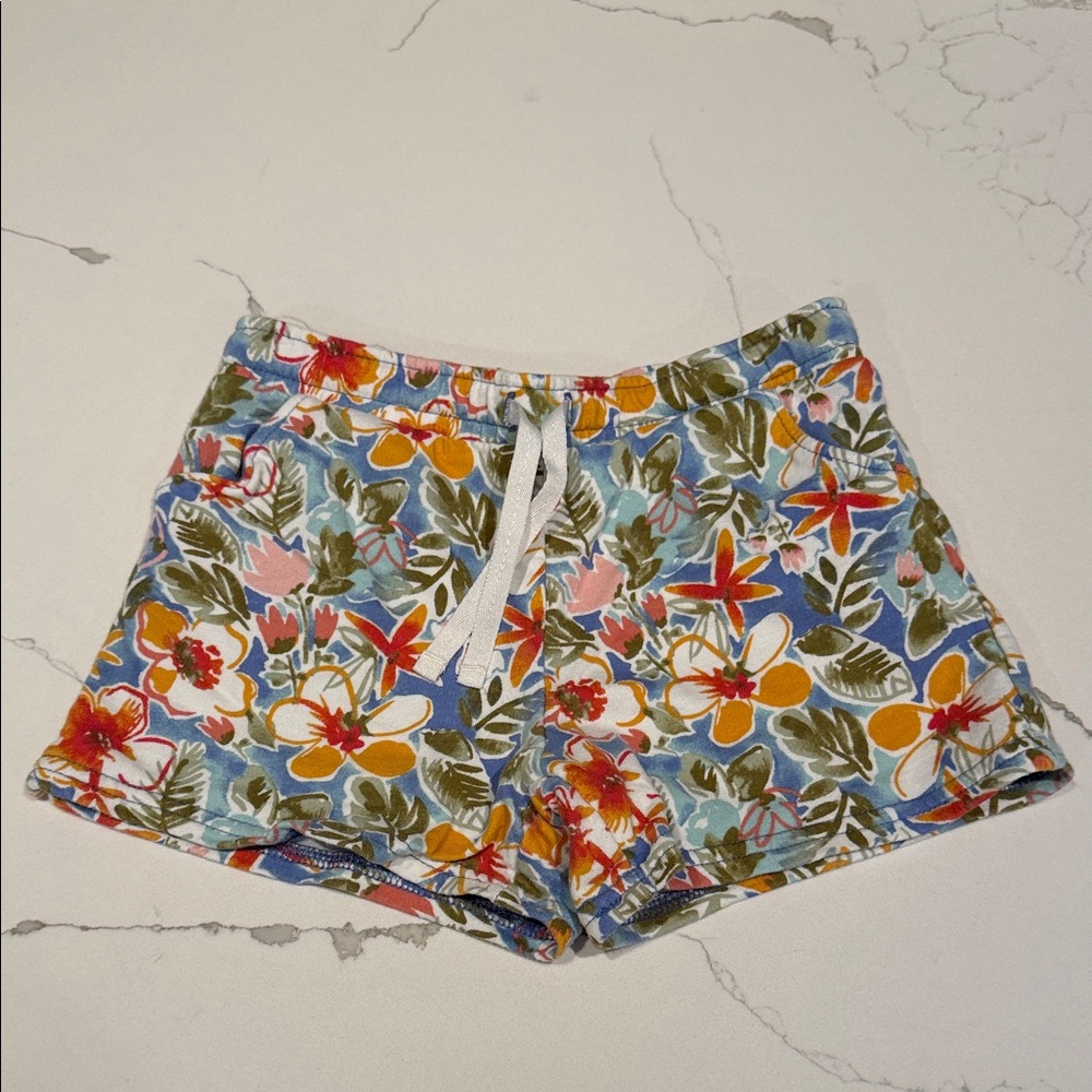 Carter's Blue Floral Girls drawstring shorts